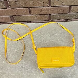 Vera Bradley Yellow Crossbody Wristlet Bag